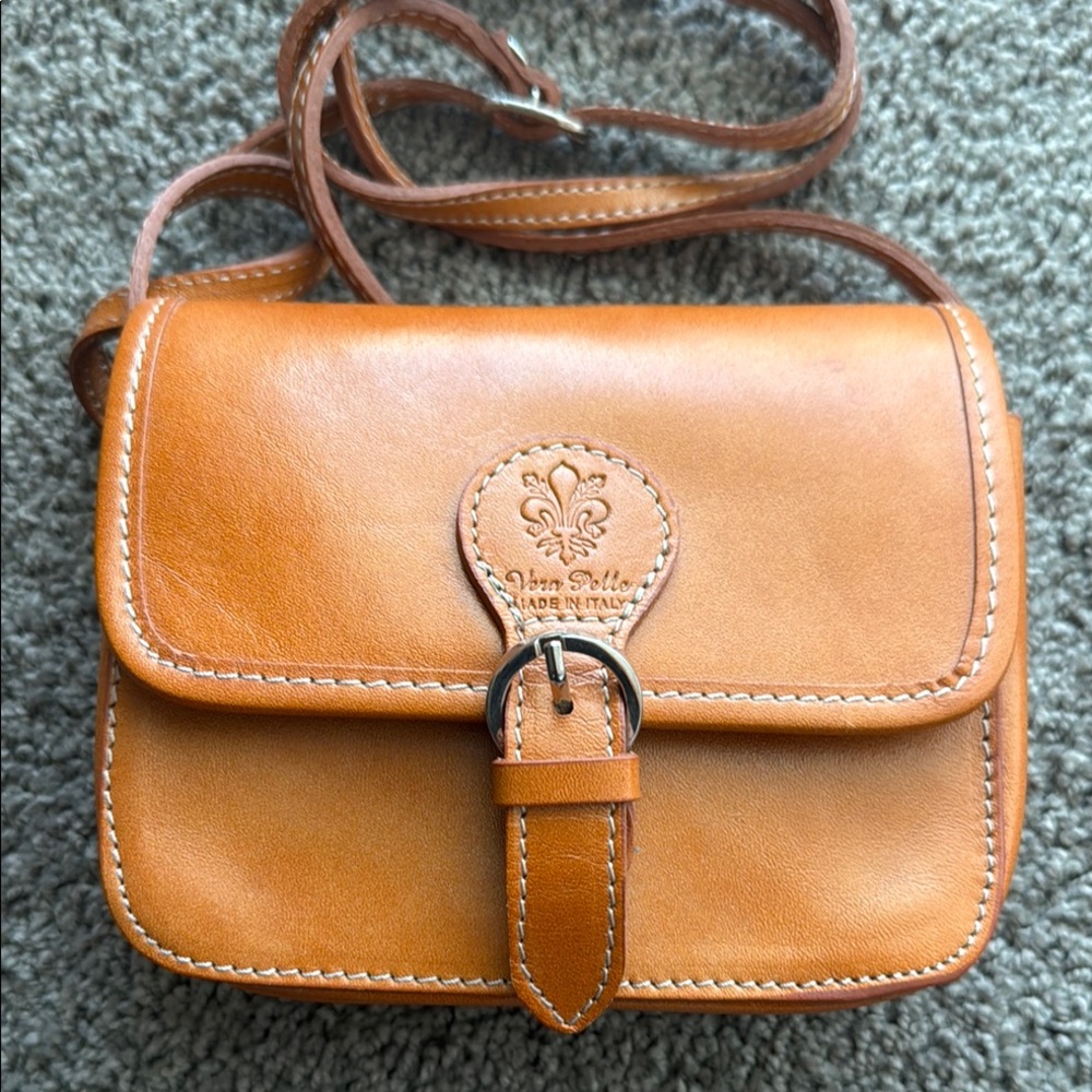 Tan Leather Crossbody Bag